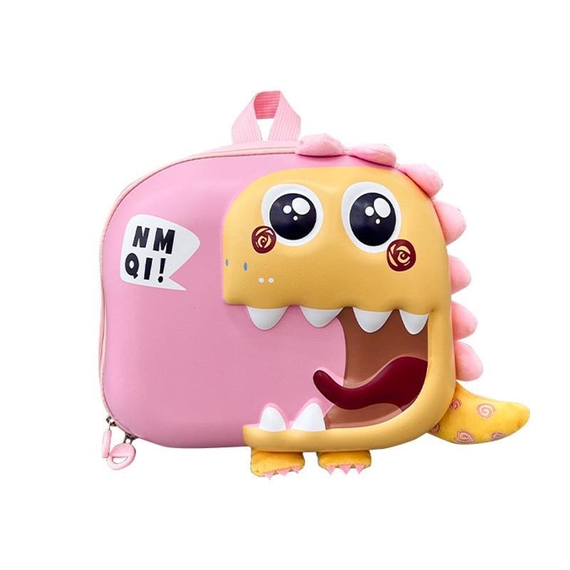Cute Dinosaur Baby Shell Backpack Lightweight Cartoon School Bag For Kids In Pink Green And Blue