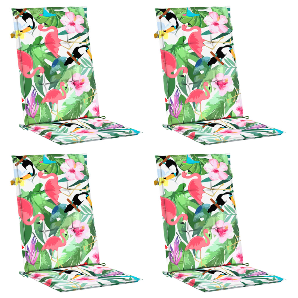 High Back Cushions 4 pcs Multicolored Fabric