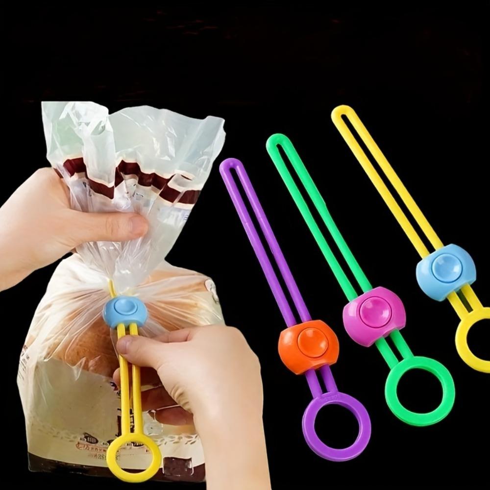 New 3PC Silicone Food Bag Sealing Strap Freshness Sealing Clip Adjustable Clips Sealer Data Cable Storage Kitchen Gadgets KTY
