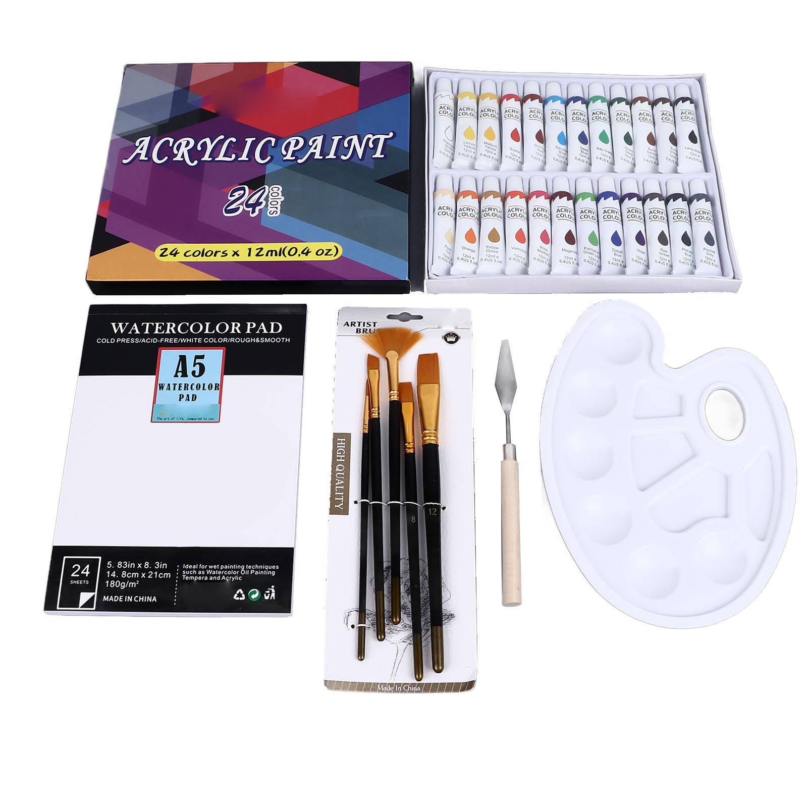 

Набор акварельных красок 32 штуки 24 цвета акриловая краска 5 шт. кисти для акриловой краски с акварелью