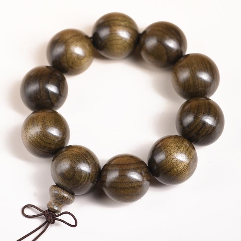 Sichuan Golden Silk Nanmu Ebony Bracelet - Intricate Wenwan Ornament with Perfect Style