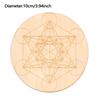 Symbole Naturel Bois Chakra Fleur de vie Tapis Énergétique Bord Arrondi Cercles Sculptés Sous-verre Pour Ensemble Pierre Cristal Décor Mural Cuisine