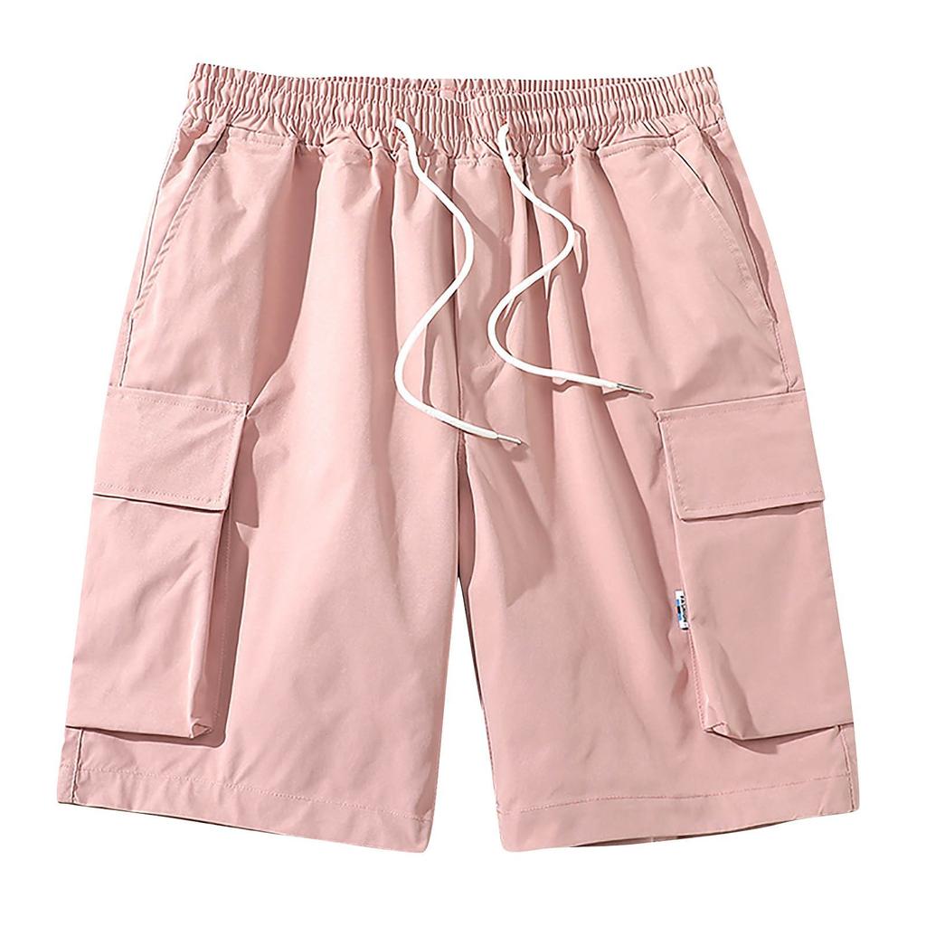 Men's Summer Cargo Shorts Loose Casual Multi-Pocket Drawstring Men's Jogging Cargo Shorts
