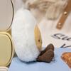 Happy Boiled Egg Stuffed Toy Fun Egg Stuffed Animal for Foodies Sports Fans Playful Expression Doll with Lanyard