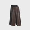 Women's High-Waist PU Leather Pants: Matte, Retro, Fashionable Wide-Leg Trousers for Spring & Autumn