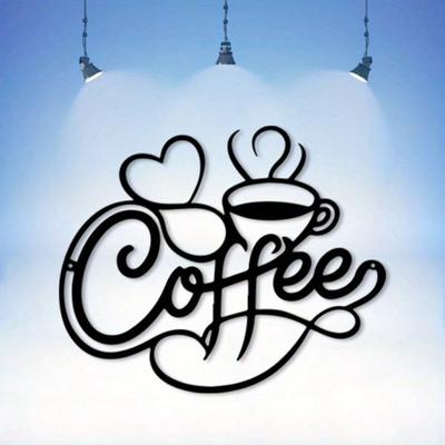 Coffee Theme Metal Wall Art Statue Mural Living Room Kitchen Decor Gift for Coffee Lovers