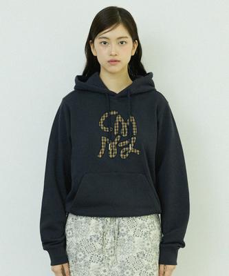 W Applique Sweat Hoodie [Navy]