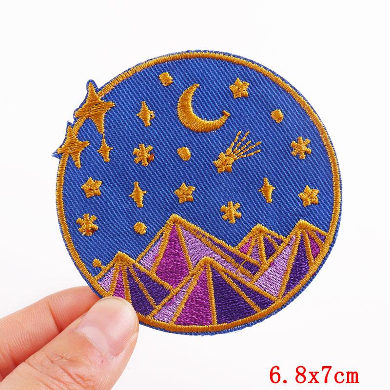 HOT MAM SUMMER Patch Outdoor Scenery Embroidered Patches For Clothes Iron On Patches For Clothing Backpack Embroidery Badges DIY