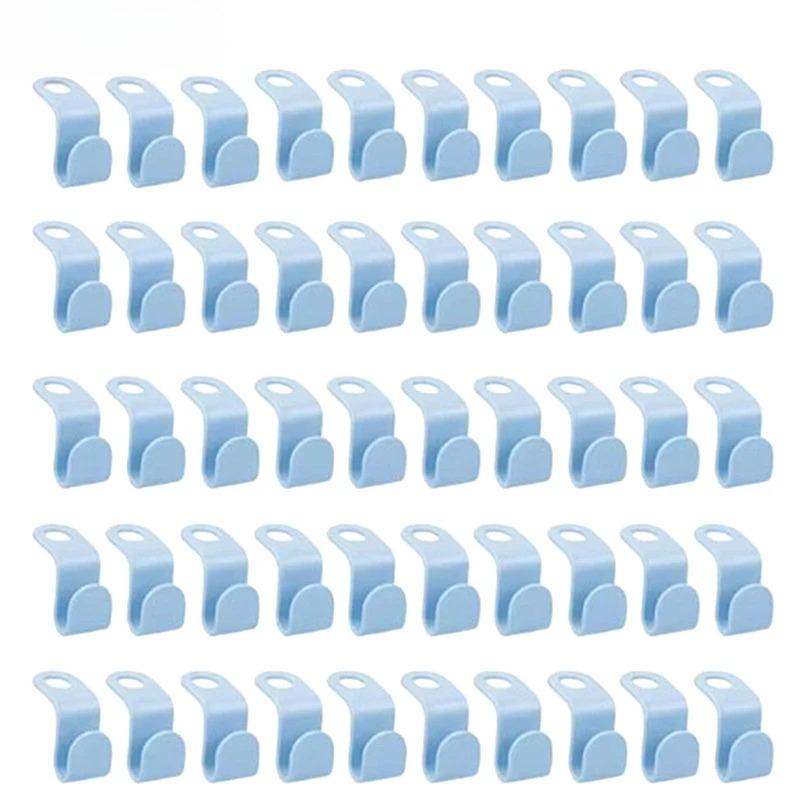 20/40pcs Wardrobe Hanger Hooks Organizer Connect Multifunction Cascading Plastic Bedroom Wardrobe Storage Space Saving Coat Hook