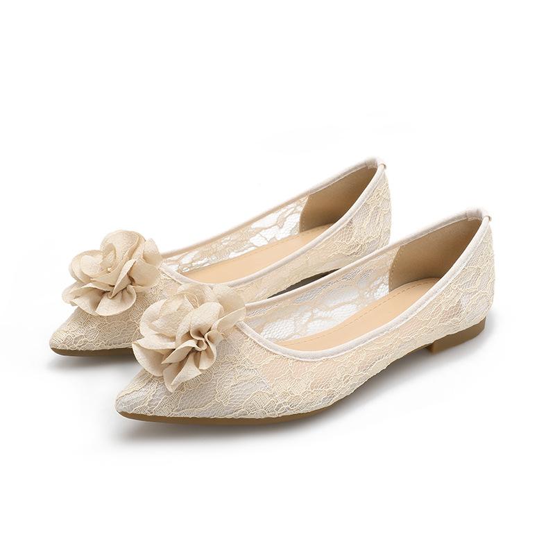 

Модные кружевные тканевые балетки с цветочным принтом, женские мокасины с острым носком, дышащие, новые дизайнерские балетки с цветочным рисунком, женские лоферы, большой размер 44 45 37 абрикосовый