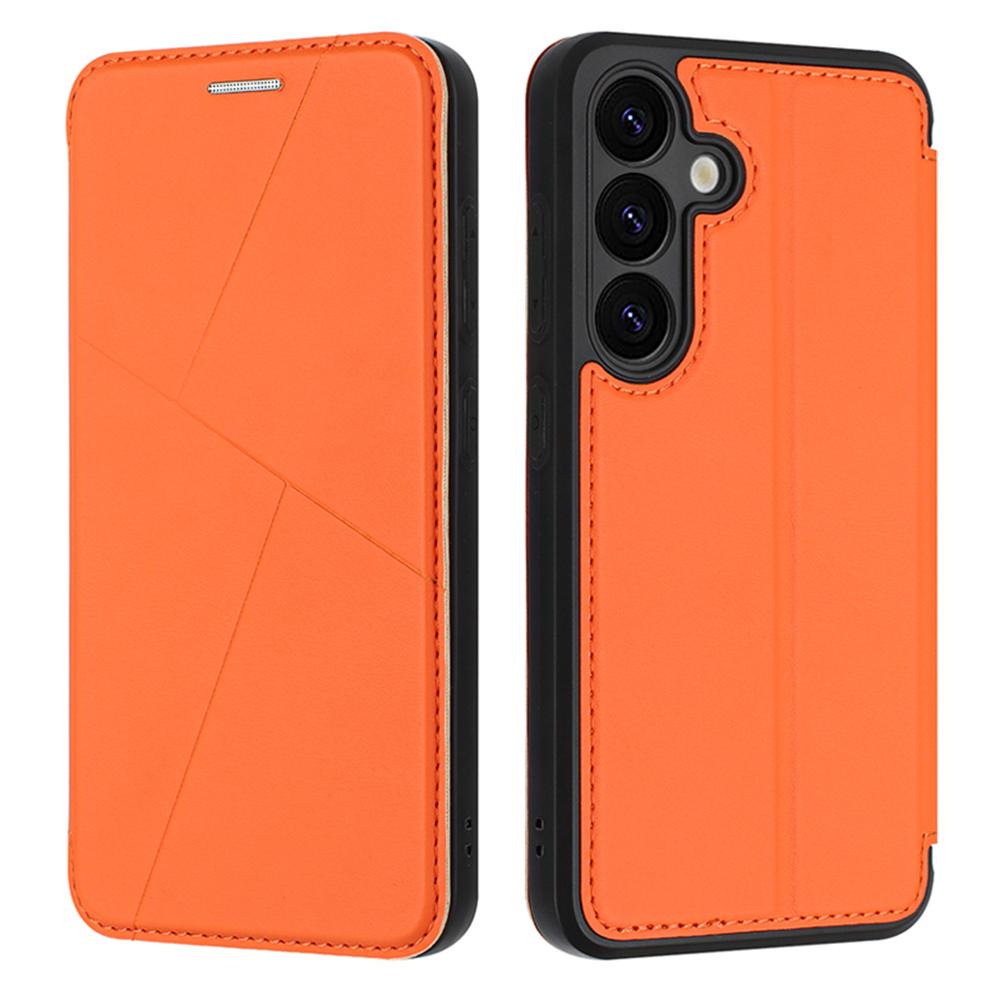 

Чехол для Samsung Galaxy A55 5G с магнитной застежкой, слотом для карт, кожаный откидной чехол для телефона Orange