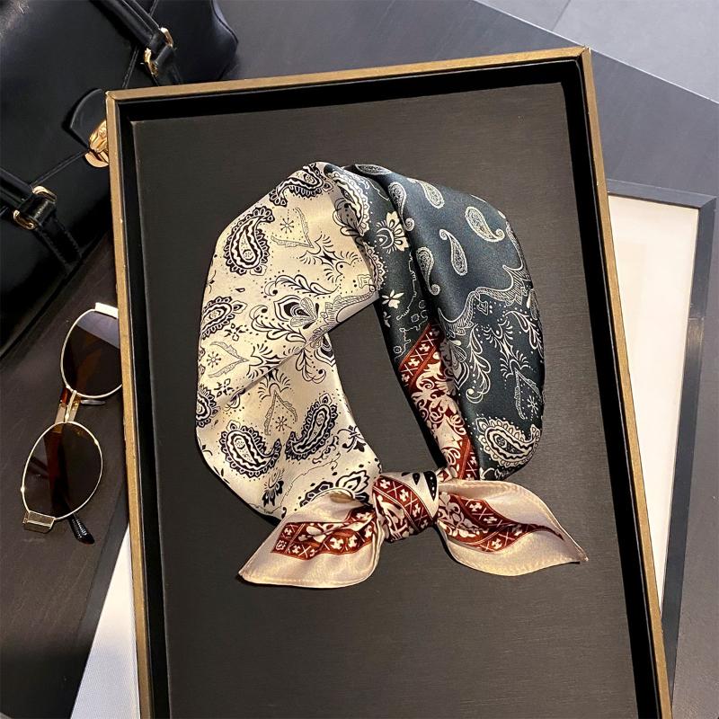 High-end Silk Scarf 100% Mulberry Silk Small Square Scarf Spring Decorative Small Neckerchief Fashionable and Versatile Necktie