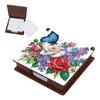 Wood Animals Gem Painting Memo Pad Holder Mosaic Kit Rhinestones Post It Dispenser Diamond Art Note Box with 160 Sheets of Paper