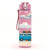 1PC Retro Van Mountain Sky Scenery Print 750ml Color Plastic Sports Water Bottle Leakproof Flip Straw Lid Suitable for Sports Office Home Use
