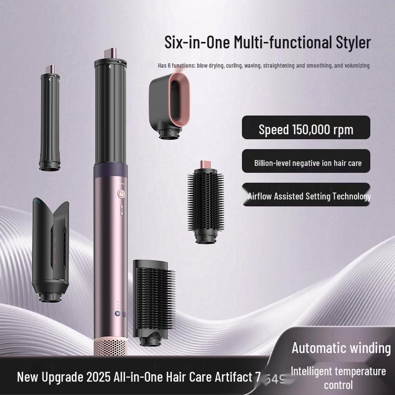 

Master Dai High Power Curling Iron Brush (HS09) for Inner Curl & Voluminous Styles Sunset Rose 4-piece Set