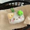 Lucky Four-Leaf Clover Cat Plush Keychain, Fluffy Kitty Doll Pendant for Backpack Bag Decor Gift