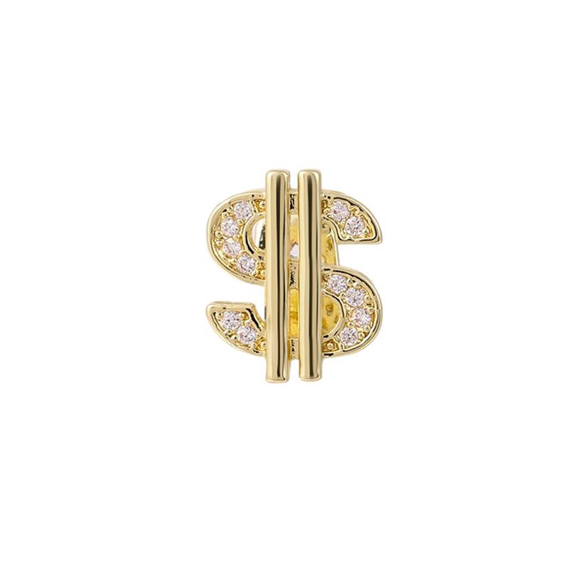 HIPHOP Gold Single Tooth Cap Fashion Body Jewelry with USD Dollar Plated Hip Hop Style Single Tooth