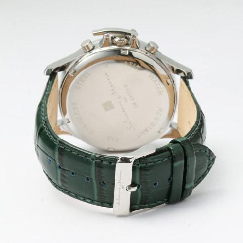 [Salvatore Marra] Men's Watch Quartz Brand Casual Business Analog Leather Belt Green with Watch Cross SSGR