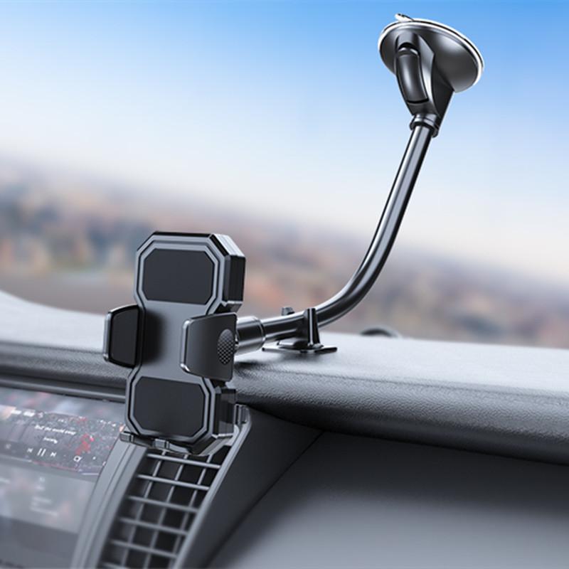 A192+X35 Car Dashboard Windshield Mount Phone Holder Suction Cup Flexible Long Rod Rotatable Bracket