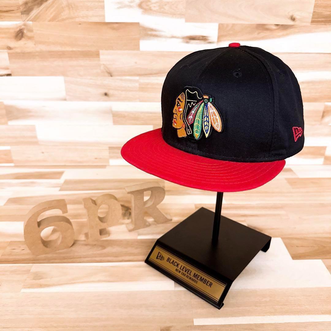 

[USED] New Era x Blackhawks Indians Team Logo Cap, Black x Red