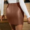 Women's Summer Commuter Casual Short Leather Skirt