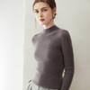Kangsai Ni Women's Pure Cashmere Sweater - Half-High Neck, Solid Color, Slim Fit, Autumn/Winter Knit Base Layer.