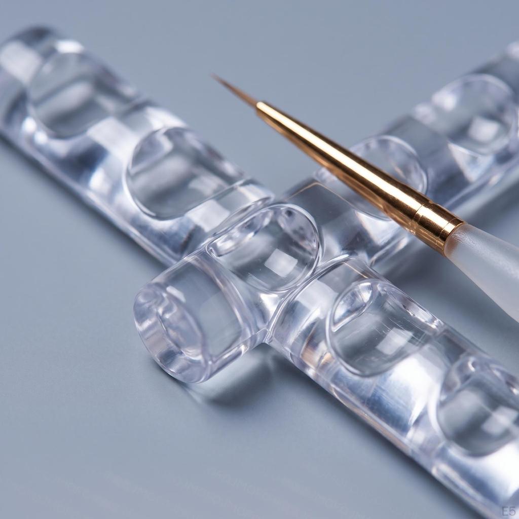 Manicure Brush Holder Acrylic Rest with Grooves Display Stand for Manicurists, Manicurists