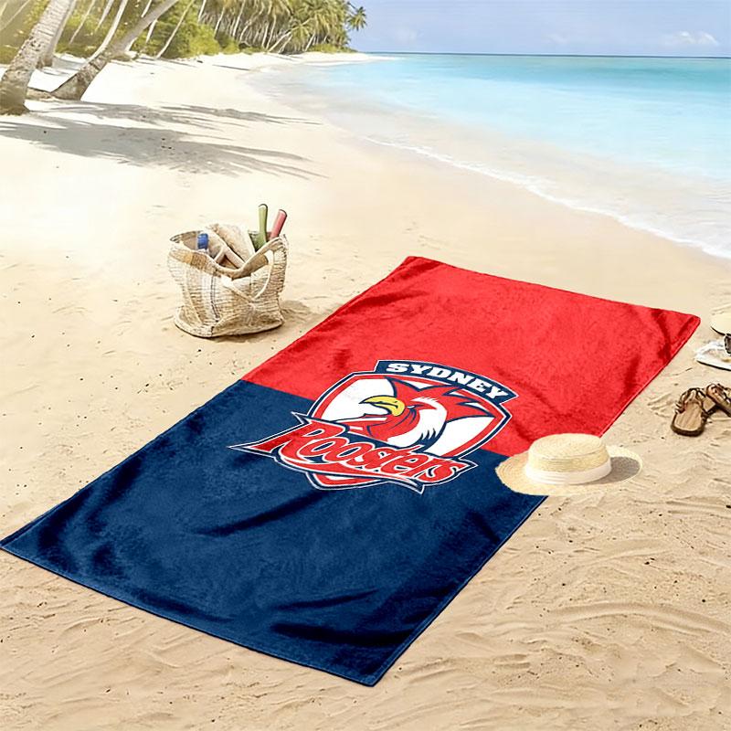 Sydney Roosters Roar Print Beach Towel, Large Soft Quick Dry Towel for Beach Camping Swimming