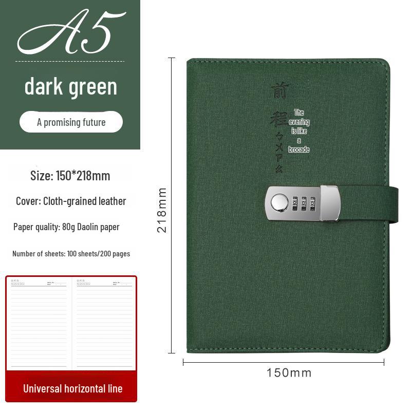 

Европейский ретро-дневник на холсте: Записная книжка с безопасным паролем для студентов A5