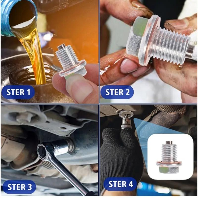 Magnetic Oil Pan Screw Plug for Honda Oil Drain Screw Bolt Gasket Set Automobile Engine Sump Plug Adsorbs Metal Fragments Parts