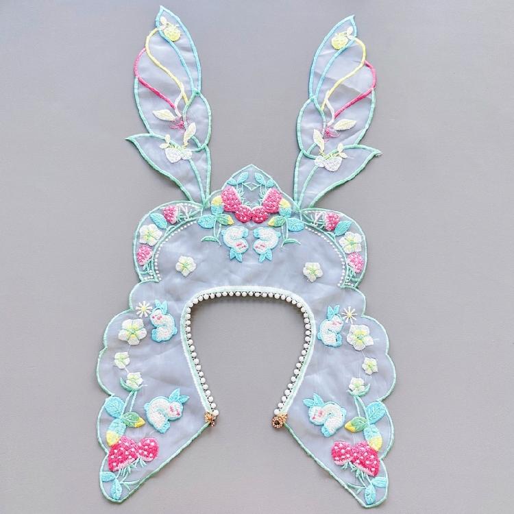 Yunjian Collar Decorative Hanfu Studded Pearls False Collar Embroidered Rabbit