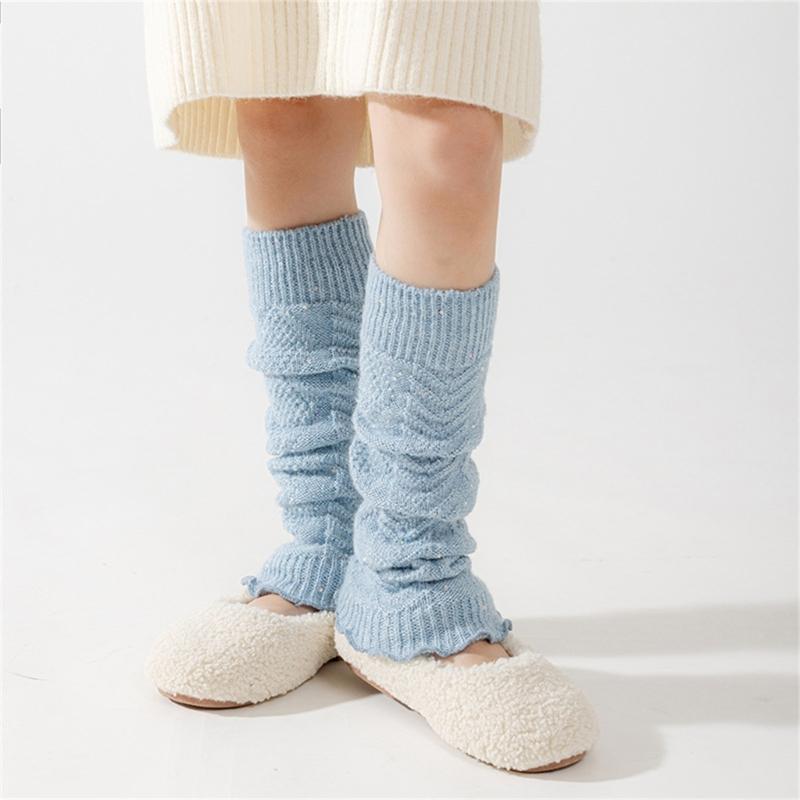 Kids Glittering Ankle Socks Reusable Heat Leggings Breathable Textured Fabric Play date Outfit Essential Easy Care