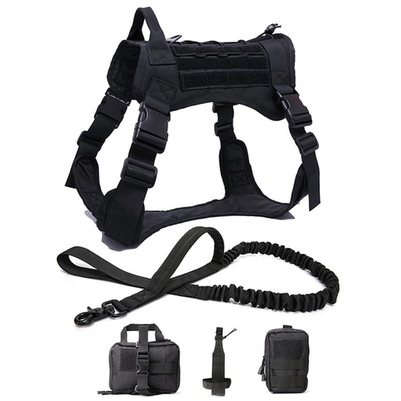 Tactisch Militair Vest voor Huisdieren Buiten Trainingsvest Hondentuig en Lijn Set Met Halsband Voor Middelgrote Grote Honden Duitse Herder