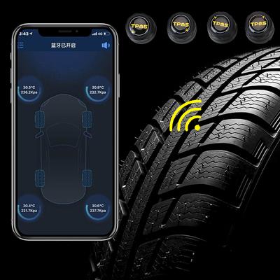 Android iOS BLE TPMS Extern Larm Däcktryckssensorer APP-visning Universell Bil Däcktryckssensor Bluetooth 4.0 5.0