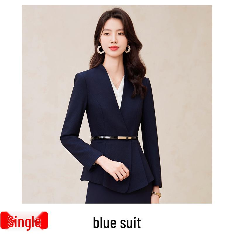 Professional Women's Suit Skirt Set 2024: Elegant Slimming Workwear for Beauty Salon and Property Consultants