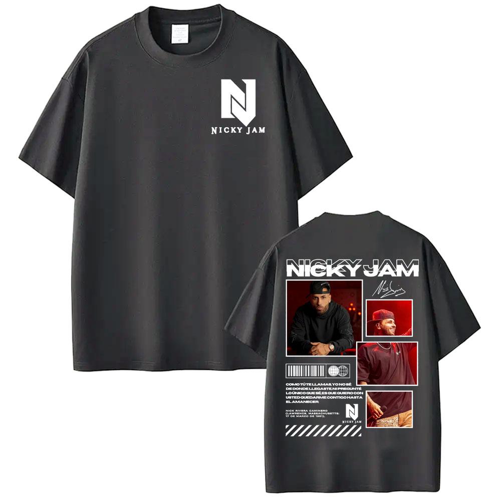 Rapper Nicky Jam Album Tour Graphic T Shirts Unisexs Clothing Fashion Hip Hop Street T Shirt Cotton Comfort Short Sleeve Tshirts 3XL