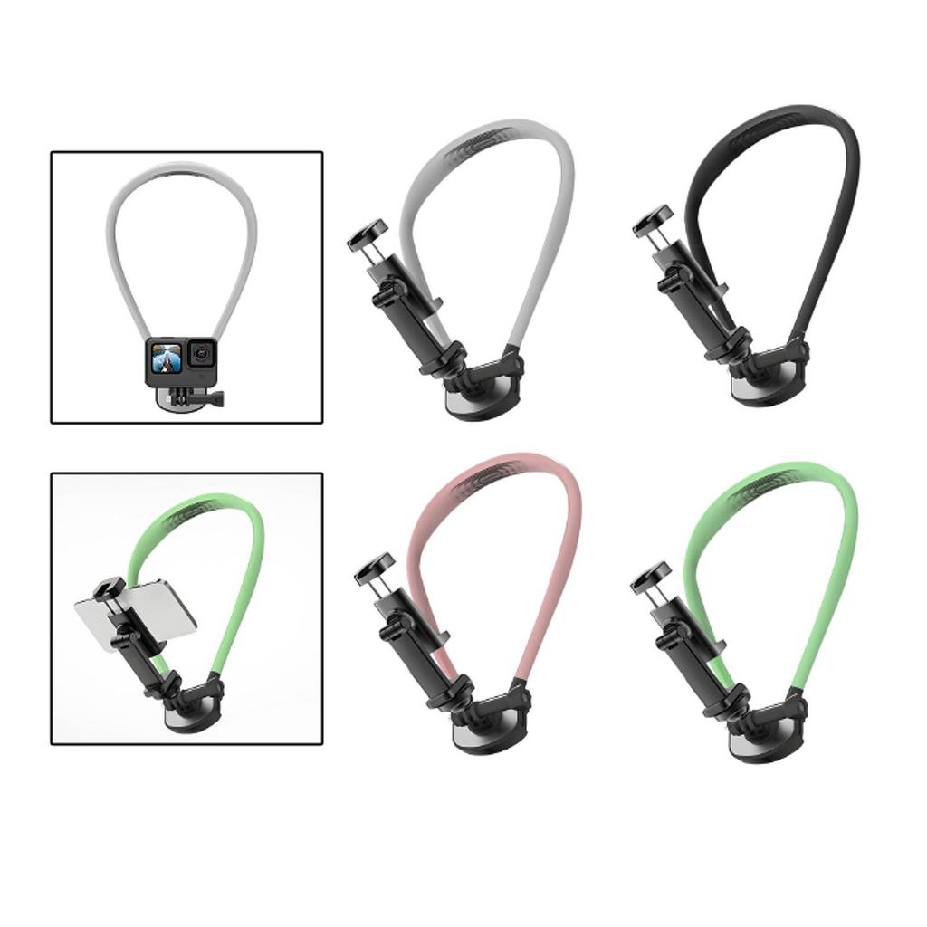 Neck Phone Holder with Clip Hands Free Accessories Silicone Exterior for Video Recording