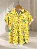 New Hawaiian Men's Shirt 3D Balloon Dog Print Fashion Lapel  Ropa Para Hombre Mens Fashion