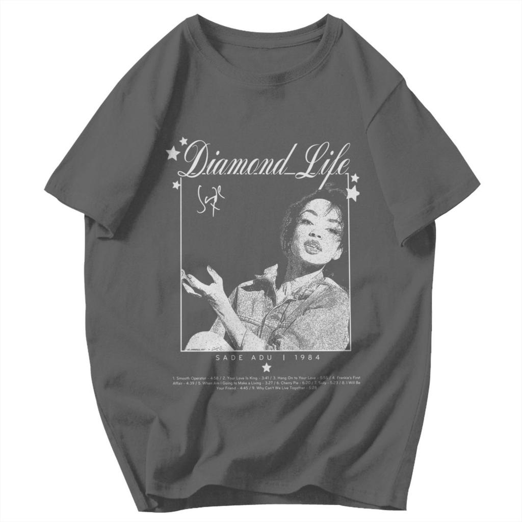Men T Shirt Diamond Life Folasade Adu Jazz Fans Gifts Pops Y2K Graphic Quality Unisex Clothing T Shirts