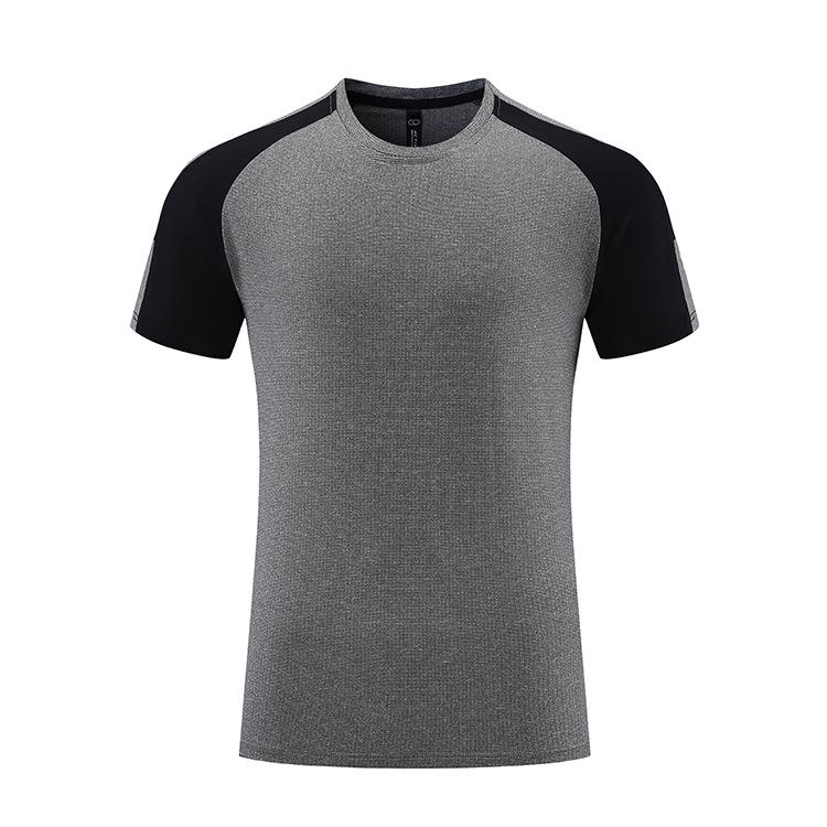 Men's Ice Silk Quick-Dry Crew Neck Sports Tee - Casual, Elastic, Short Sleeve Running Shirt