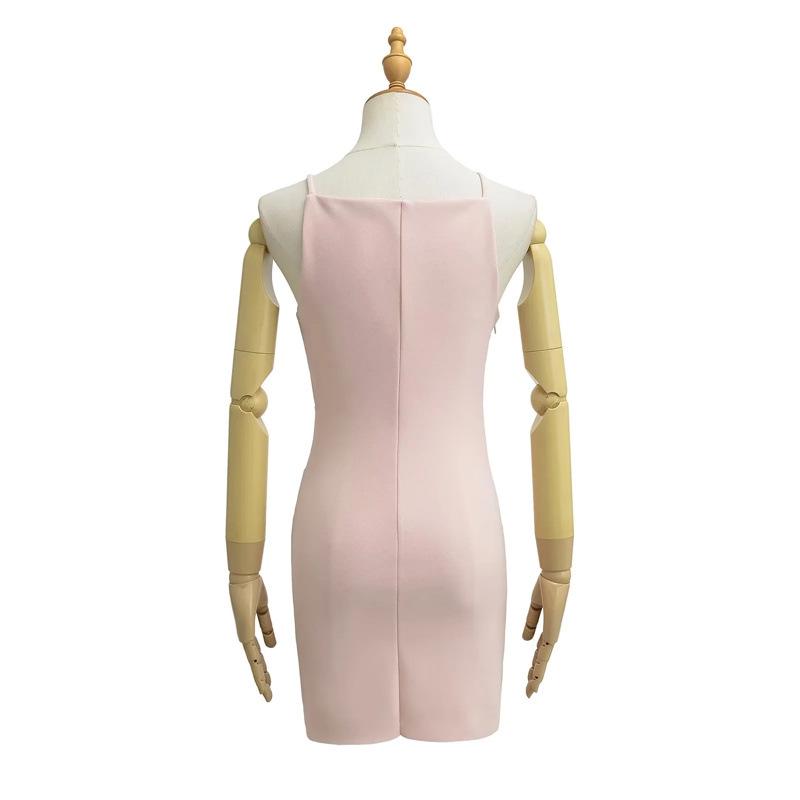 Retro Slim Off-the-Shoulder Pleated Bodycon Mini Dress