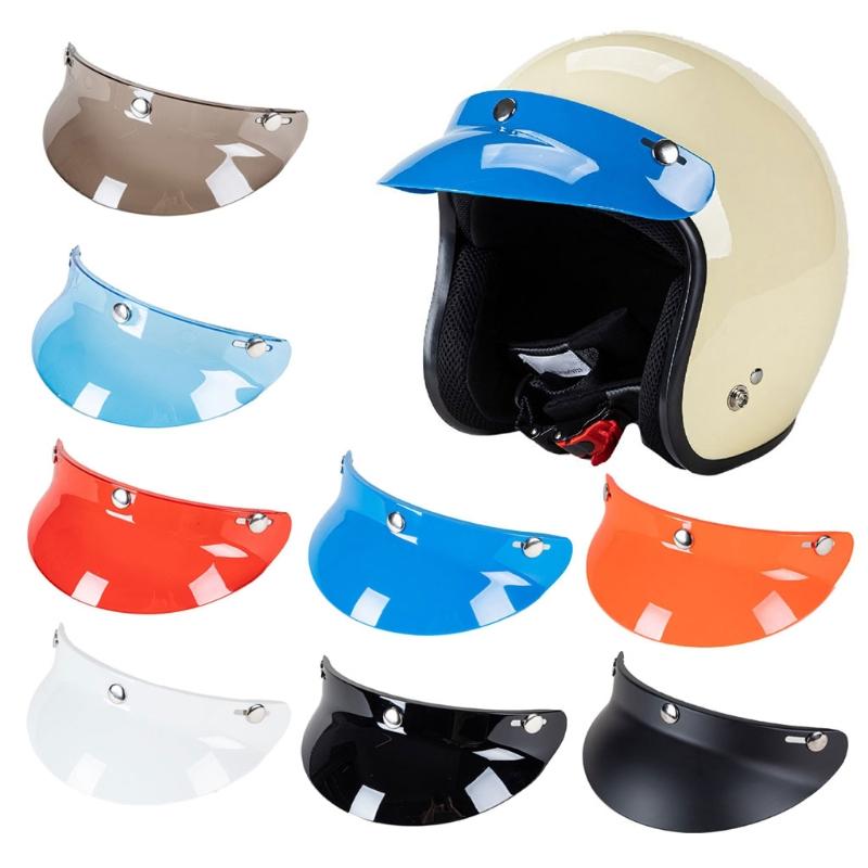 Universal 3/4 Helmet Visor Shield 3-Snap Helmet for Peak Lens Odorless Retro Len