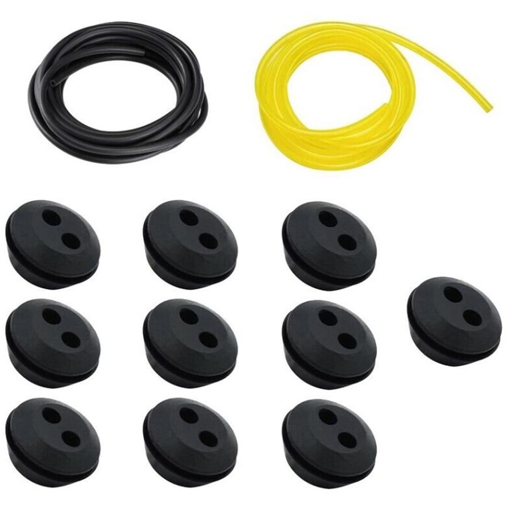Fuel Tank Grommet Practical 2 Hole Fuel Tank Grommet Rubber with Fuel Line Pipe Compatible with For Brush Cutter