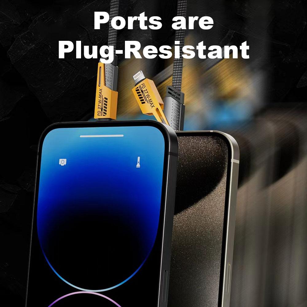 PD 65W/27W 4 in 1 Mecha Fast Charging Data Cable Cord For iPhone 15 Samsung Xiaomi USB Type C Multi Port Quick Charge Wire Line