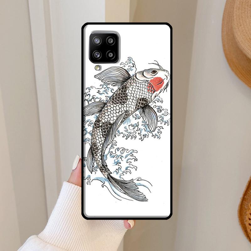 Koi Carp Fish Painting Case For Samsung Galaxy A06 A05 A16 A26 A36 A56 A33 A32 A52 A15 A53 A13 A34 A54 A14 A35 A55