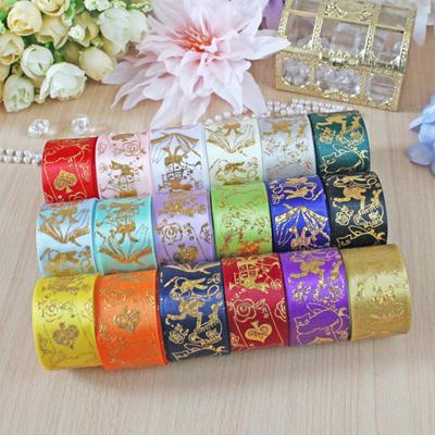 2.5cm*4.5m/Roll Wrapping Lolita Clothing Packaging Ribbons DIY Hot Stamping Pattern Box Laser Pattern Decorative 10 Colors