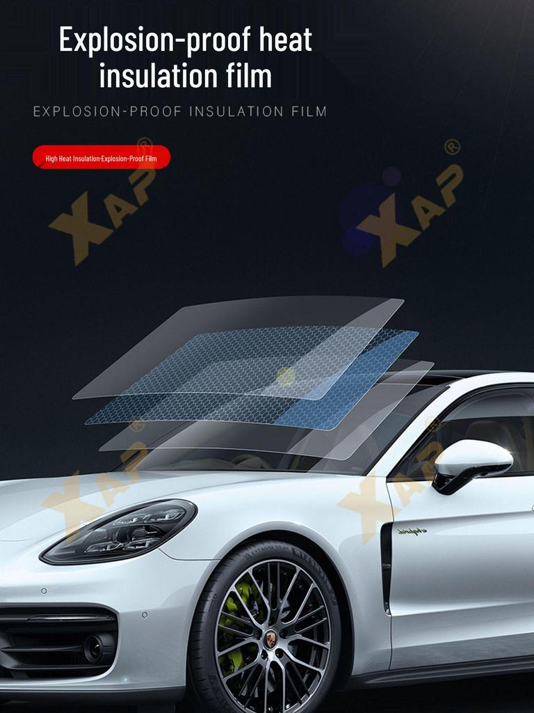 Cross-Border Car Window Film: Colorful HD Heat Insulation, Explosion-Proof, Sun Protection, Privacy Film for Front Windshield.
