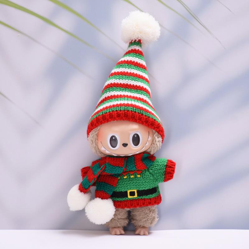 Labubu Snowman Christmas Sweater & Dress-Up Doll Clothes: First & Second Gen Pendant Blind Box