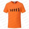 Fashion Brand Clothing Golf Evolution of Man Men's Tee Shirt Round Neck Shirt Short Sleeve Breathable Fashion Casual Shirt Tops