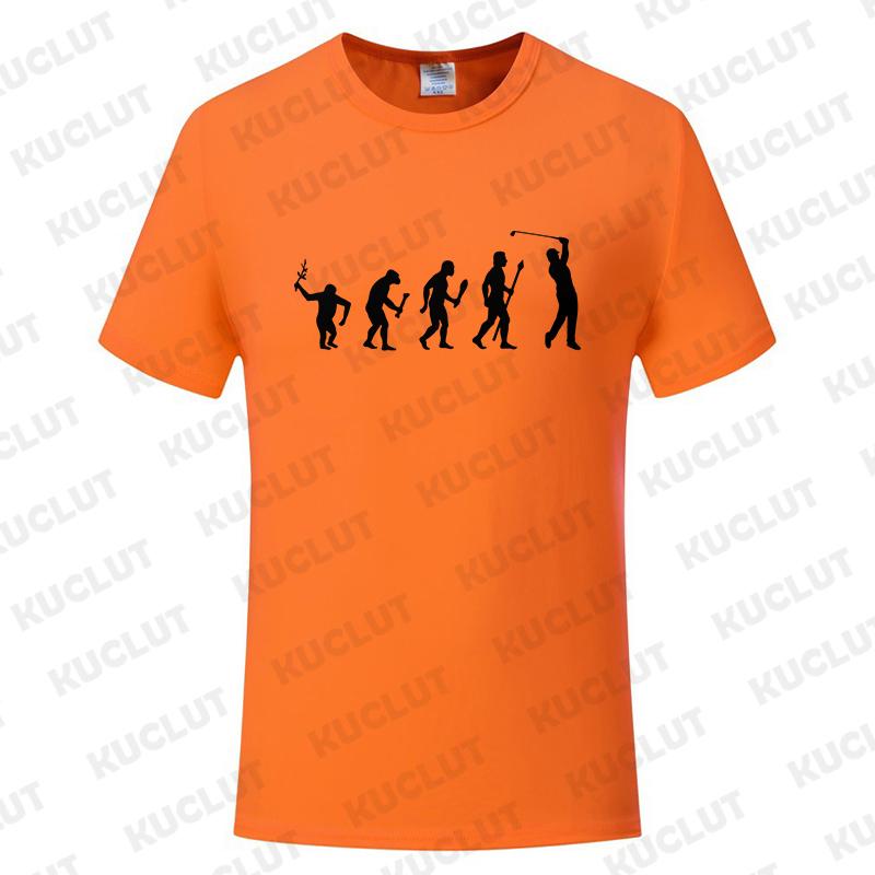 Fashion Brand Clothing Golf Evolution of Man Men's Tee Shirt Round Neck Shirt Short Sleeve Breathable Fashion Casual Shirt Tops